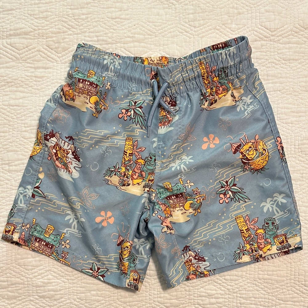 Old Navy Kids Swim Trunks - Blue with Multicolor Print